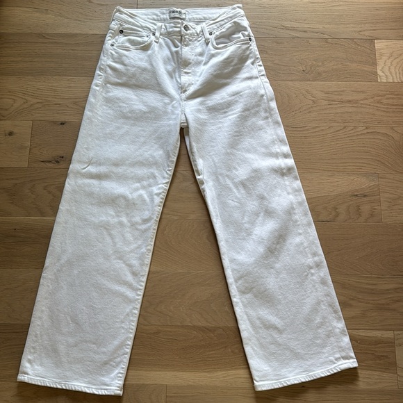 Agolde Harper high rise straight leg crop jeans in sour cream - Picture 5 of 8